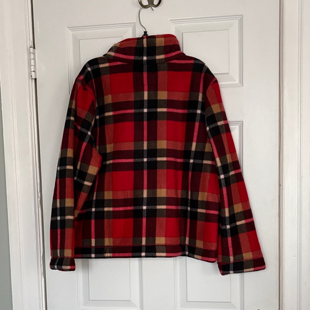 NWOT Red Plaid Fleece Jacket - Picture 4 of 4